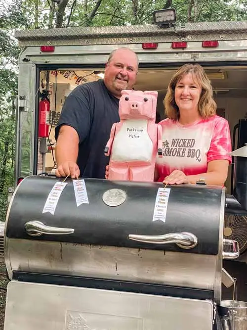 Jeff and Julie of Wicked Smoke BBQ are happy. and friendly